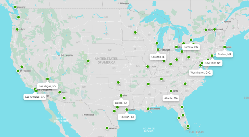 FlixBus US Route Map